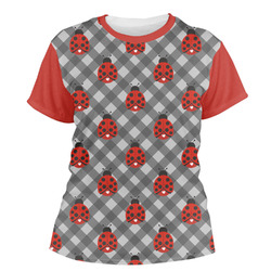 Ladybugs & Gingham Women's Crew T-Shirt - X Large