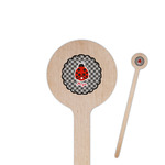 Ladybugs & Gingham 6" Round Wooden Stir Sticks - Double Sided (Personalized)