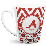 Ladybugs & Chevron 12 Oz Latte Mug (Personalized)