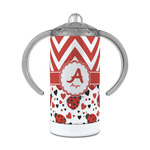 Ladybugs & Chevron 12 oz Stainless Steel Sippy Cup (Personalized)