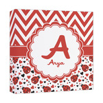 Ladybugs & Chevron Canvas Print - 12x12 (Personalized)