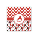 Ladybugs & Chevron Wood Print - 12x12 (Personalized)