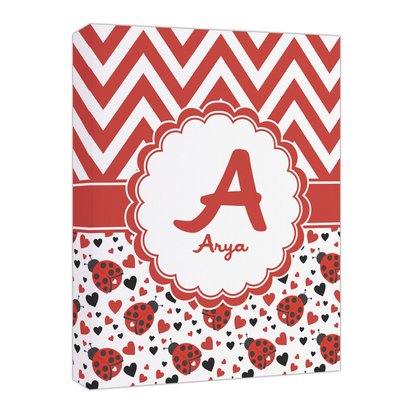 Custom Ladybugs & Chevron Canvas Print - 16x20 (Personalized)