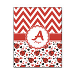 Ladybugs & Chevron Wood Print - 16x20 (Personalized)