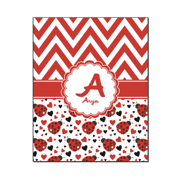 Custom Ladybugs & Chevron Wood Print - 16x20 (Personalized)