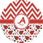 Ladybugs & Chevron Multipurpose Round Labels - 2" (Personalized)