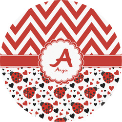 Ladybugs & Chevron Multipurpose Round Labels - 2" (Personalized)