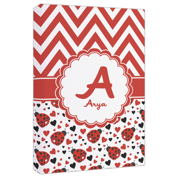 Custom Ladybugs & Chevron Canvas Print - 20x30 (Personalized)