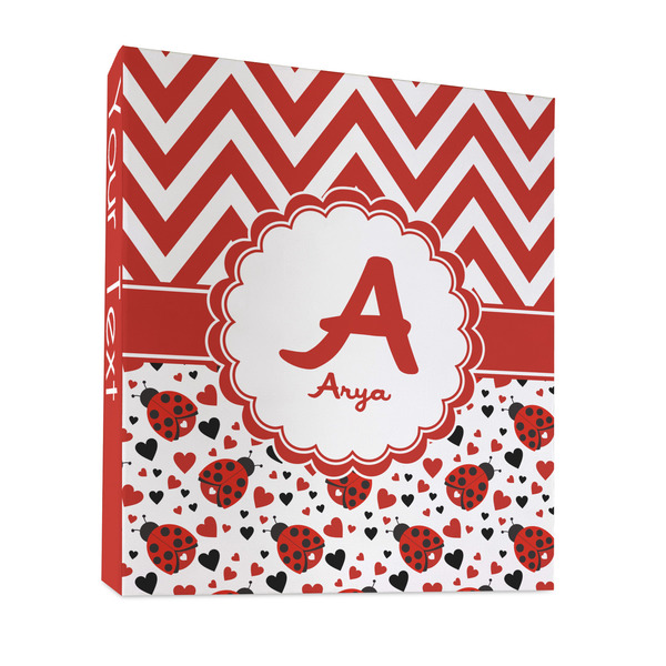 Custom Ladybugs & Chevron 3 Ring Binder - Full Wrap - 1" (Personalized)