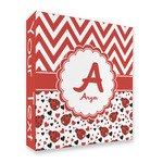 Ladybugs & Chevron 3 Ring Binder - Full Wrap - 2" (Personalized)