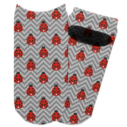 Ladybugs & Chevron Adult Ankle Socks