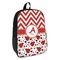 Ladybugs & Chevron Backpack - angled view