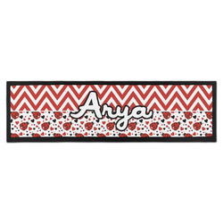 Ladybugs & Chevron Bar Mat - Large (Personalized)