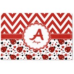 Ladybugs & Chevron Woven Mat (Personalized)