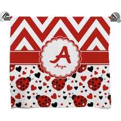 Ladybugs & Chevron Bath Towel (Personalized)