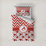 Ladybugs & Chevron Duvet Cover Set - Twin (Personalized)