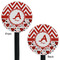 Ladybugs & Chevron Black Plastic 5.5" Stir Stick - Double Sided - Round - Front & Back