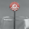 Ladybugs & Chevron Black Plastic 5.5" Stir Stick - Round - Main