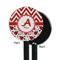 Ladybugs & Chevron Black Plastic 5.5" Stir Stick - Single Sided - Round - Front & Back