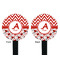 Ladybugs & Chevron Black Plastic 7" Stir Stick - Double Sided - Round - Front & Back