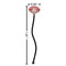 Ladybugs & Chevron Black Plastic 7" Stir Stick - Oval - Dimensions