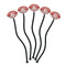 Ladybugs & Chevron Black Plastic 7" Stir Stick - Oval - Fan