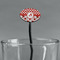 Ladybugs & Chevron Black Plastic 7" Stir Stick - Oval - Main