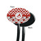 Ladybugs & Chevron Black Plastic 7" Stir Stick - Single Sided - Oval - Front & Back