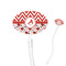 Ladybugs & Chevron Clear Plastic 7" Stir Stick - Oval - Closeup