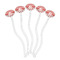 Ladybugs & Chevron Clear Plastic 7" Stir Stick - Oval - Fan