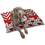 Ladybugs & Chevron Dog Bed - Large w/ Name and Initial