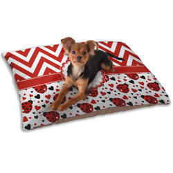 Ladybugs & Chevron Dog Bed - Small w/ Name and Initial