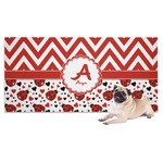 Ladybugs & Chevron Dog Towel (Personalized)