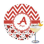 Ladybugs & Chevron Printed Drink Topper - 3.25" (Personalized)