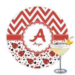 Ladybugs & Chevron Printed Drink Topper (Personalized)