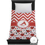 Ladybugs & Chevron Duvet Cover - Twin XL (Personalized)