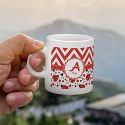 Ladybugs & Chevron Single Shot Espresso Cup - Single (Personalized)