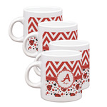 Ladybugs & Chevron Single Shot Espresso Cups - Set of 4 (Personalized)