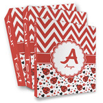 Ladybugs & Chevron 3 Ring Binder - Full Wrap (Personalized)