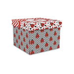 Ladybugs & Chevron Gift Box with Lid - Canvas Wrapped - Small (Personalized)