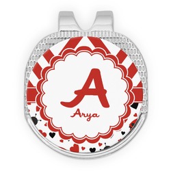 Ladybugs & Chevron Golf Ball Marker - Hat Clip - Silver