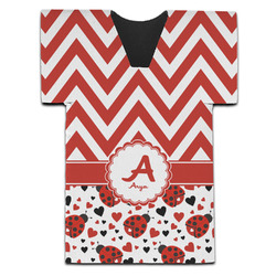 Ladybugs & Chevron Jersey Bottle Cooler (Personalized)