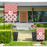 Ladybugs & Chevron Large Garden Flag - Double Sided (Personalized)