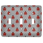 Ladybugs & Chevron Light Switch Cover (3 Toggle Plate)