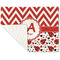 Ladybugs & Chevron Linen Placemat - Folded Corner (single side)