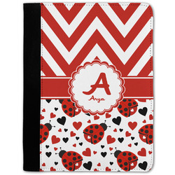 Ladybugs & Chevron Notebook Padfolio - Medium w/ Name and Initial