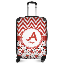 Ladybugs & Chevron Suitcase - 24" Medium - Checked (Personalized)