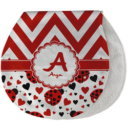 Ladybugs & Chevron Burp Pad - Velour w/ Name and Initial