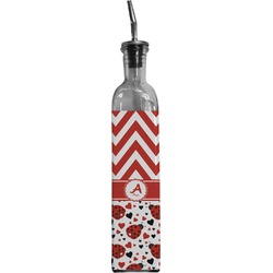 Ladybugs & Chevron Oil Dispenser Bottle (Personalized)
