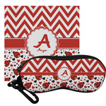 Ladybugs & Chevron Eyeglass Case & Cloth (Personalized)